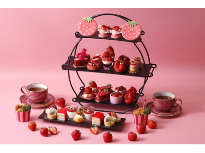 10種類のフルーツとの組み合わせで楽しむ「ストロベリー・アフタヌーンティー」を提供