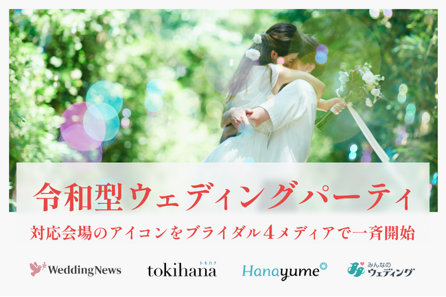 「令和型ウェディングパーティ」対応会場のアイコン表示をブライダル4メディアで一斉開始