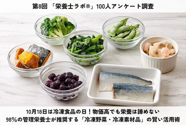 10月18日は冷凍食品の日!物価高でも栄養は諦めない 98%の管理栄養士が推奨する「冷凍野菜・冷凍素材品」の賢い活用術