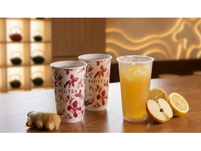 マレーシア発プレミアムティー「BEUTEA」、1杯ごとに生姜の塊を“布で手搾り”する『ジンジャーアップル...