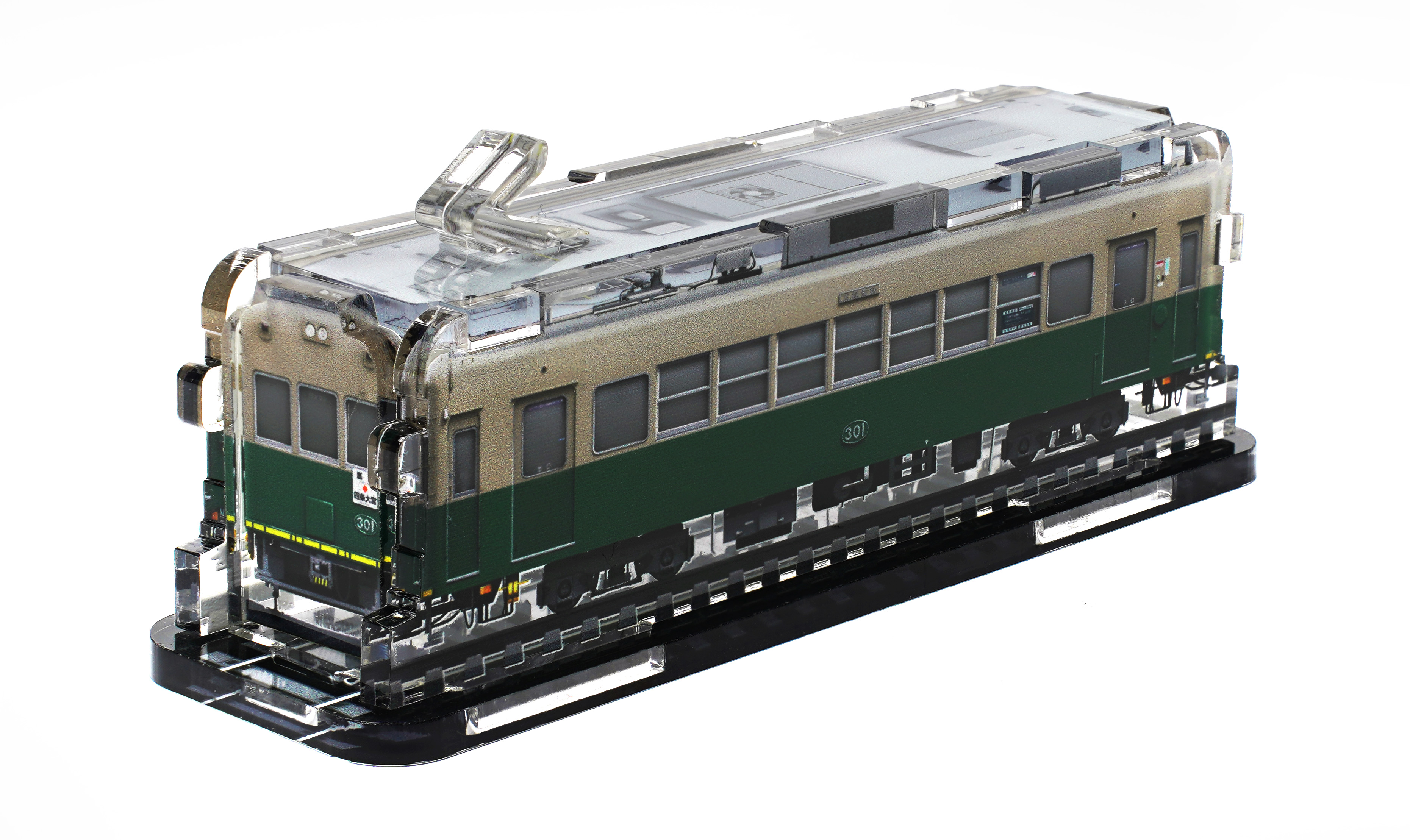 嵐電の昭和46年製レトロ車両の精密アクリル模型を制作しました
