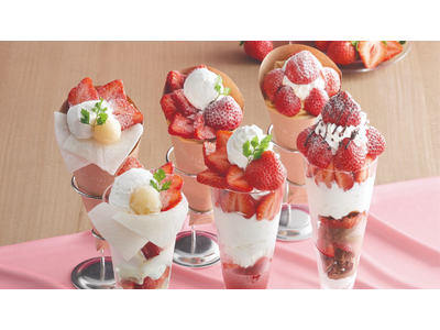 心斎橋で好評のストロベリーフェア、第2弾は“あまおう”限定で全店開催　2月15日より