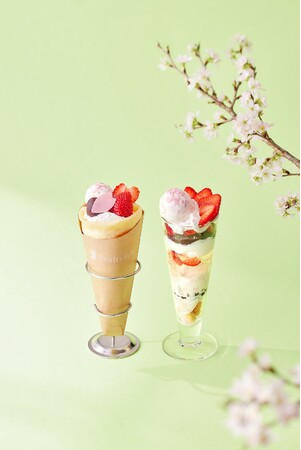 百貨店生パフェに“パティシエ技術”を融合。卸市場仕入れ「あまおう」使用、春限定“桜いちご”新作を全店展開(3/13発売)