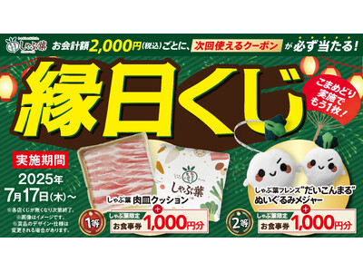 【しゃぶ葉の“夏祭り”】総額3,787万円分のお食事券が当たる！はずれなしの「縁日くじ」開催！