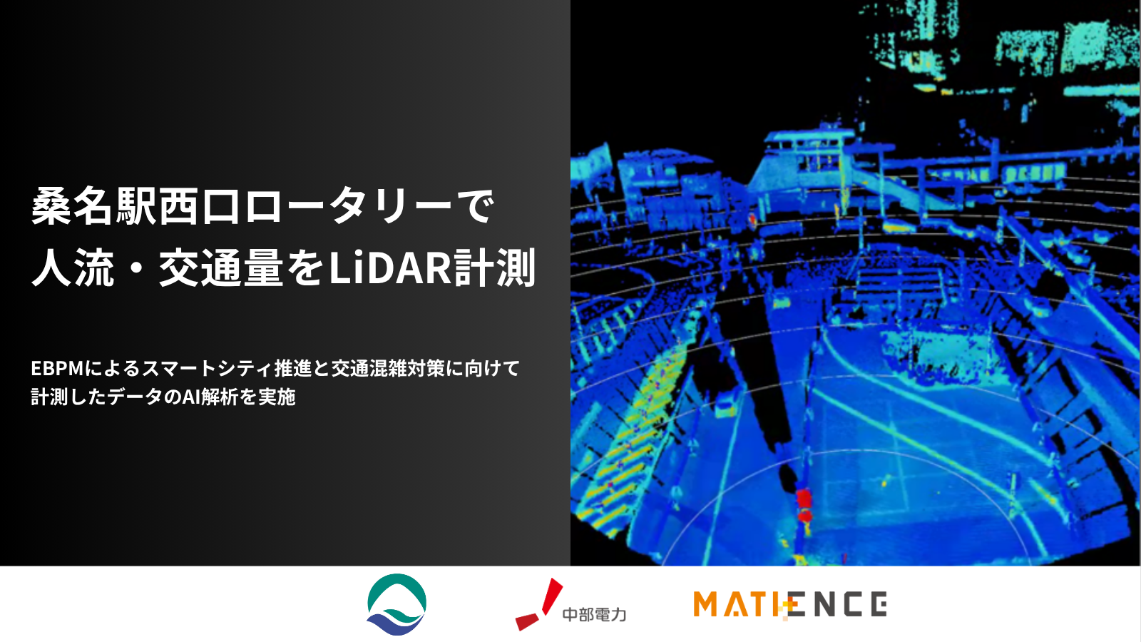 桑名駅暫定西口ロータリーで人流・交通量をLiDAR計測
