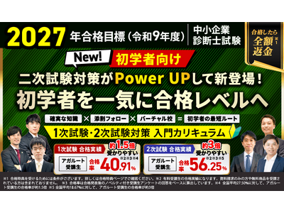 【2027年合格目標】中小企業診断士試験 1次試験・2次試験対策入門カリキュラム・中上級カリキュラムリリース！