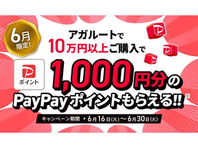 【キャンペーン情報】6月限定！1000円分のPayPayポイントプレゼント！