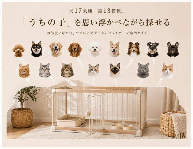 インテリアに溶け込む美しさ。ペットケージ専門通販サイト「Cageroom
