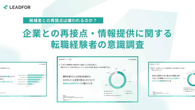 【転職経験者1,117名調査】"過去に選考を受けた企業"からの再スカウト、82.8%が「歓迎」 ― 再接点は嫌われていなかった