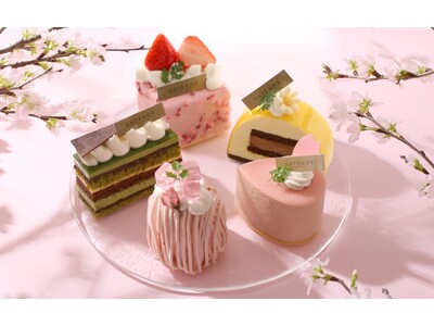 【アンテノール】桜咲く“お花見スイーツ”で春色アフタヌーンティー 華やかに香る桜スイーツや、爽やかなお茶スイーツなど。
