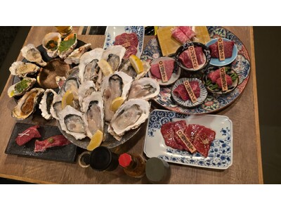 【大宮駅西口】焼肉×牡蠣の新体験！「焼肉ひろ喜」「牡蠣酒場喜ウラ」が相互利用可能に ～和牛6種食べ比べと焼牡蠣10種盛り合わせを一度に堪能～