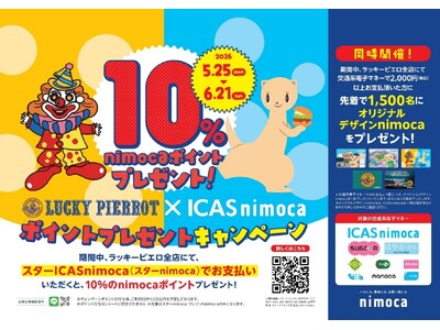 【ラッキーピエロ 交通系IC決済導入記念】ラッキーピエロ×ICAS nimoca nimocaポイント＆...
