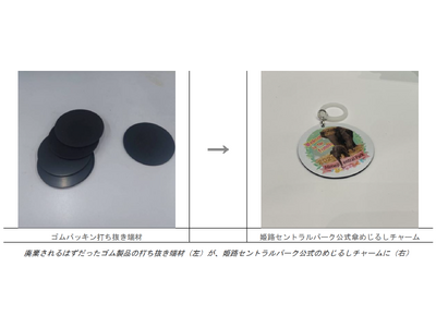 姫路セントラルパーク公式グッズに採用――ゴム製品の端材が、35年ぶり誕生のアジアゾウ赤ちゃんデザインのめじるしチャームに生まれ変わる