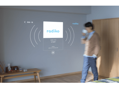 世界初のプロジェクター付きシーリングライト「popIn Aladdin」、ラジオアプリ「radiko(ラジコ)」が視聴可能に