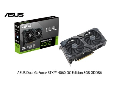 ASUSの2連ファンで2.5スロット幅のコンパクトな設計のNVIDIA GeForce