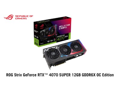 ASUSのゲーミングブランドROGより、NVIDIA(R) GeForce RTX(TM) 4070 Superを搭載したビデオカード「ROG-STRIX-RTX4070S-O12G-GAMING」を発表