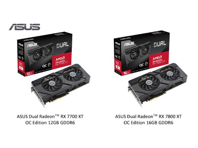 ASUSのDualシリーズよりデュアルボールベアリングにより長寿命を実現したAMD Radeon(TM) RX7700XTとRX7800XTのビデオカード2製品を発表