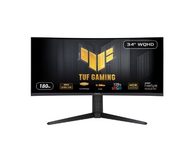 【販路限定】ゲーミングシリーズのTUF Gamingより34インチ、WQHD、リフレッシュレート180Hz、HDR-10の湾曲モニター「TUF Gaming VG34VQL3A」を発表