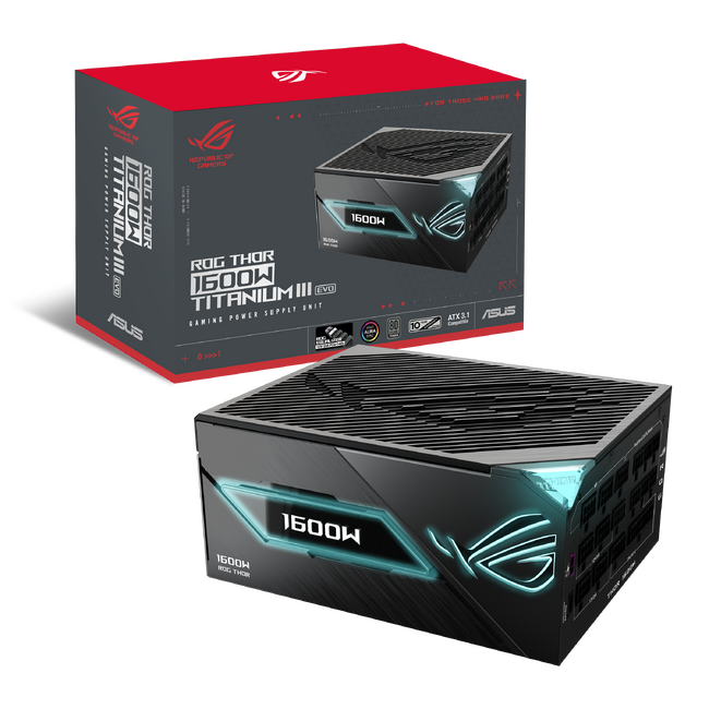 ROG Equalizerケーブル付属の1600W ATX電源「ROG-THOR-1600T3-GAMING