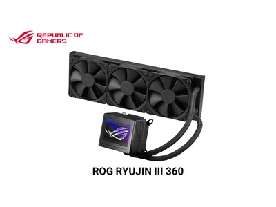 ASUSのゲーミングブランドのRepublic Of Gamersより、3.5インチの液晶モニター付きで静音性に優れたCPUクーラー「ROG RYUJIN III 360」を発表