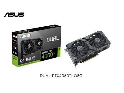 ASUSの2連ファンでコンパクト設計のDualシリーズよりNVIDIA GeForce RTX(TM) 4060TIを搭載したビデオカード「DUAL-RTX4060TI-O8G」を発表