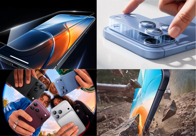 TORRAS�AiPhone 18 Pro / Pro Max�Ή��@��ʁE�J�����ی�t�B����4���i�𓯎������I