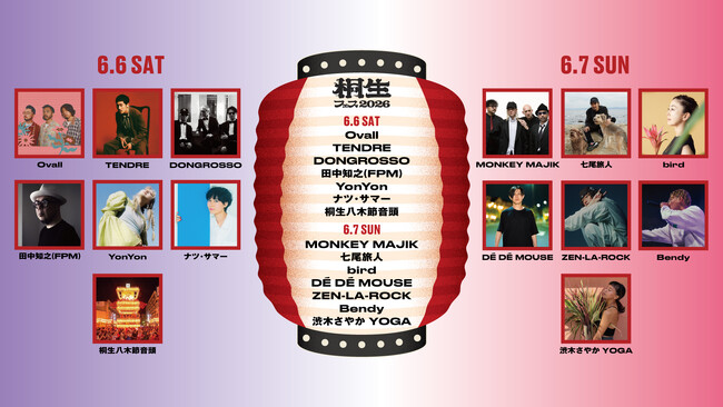 プレスリリース「豪華12組のアーティストが出演！『KIRYU FESTIVAL 2026 MUSIC & CULTURE』イベントコンテンツ、タイムテーブルが発表！」のイメージ画像