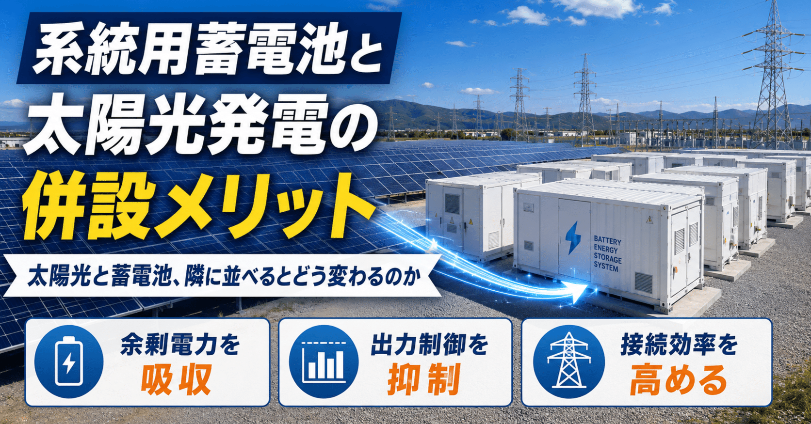 太陽光と系統用蓄電池、併設するとどんなメリットがあるのか――仕…