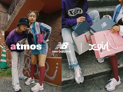 X-girl×New Balance×atmos pink　トリプルコラボレーションスニーカーを発売