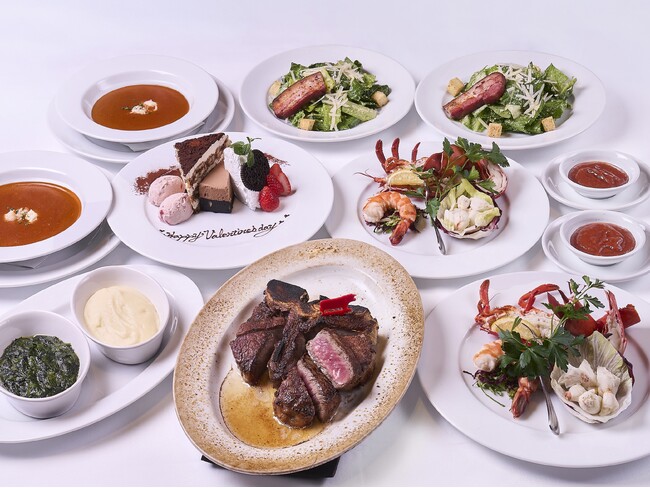 乾杯シャンパン付きの熟成肉ステーキコースでバレンタインの甘美な夜を「ウルフギャング・ステーキハウス」バレンタイン スペシャルコース