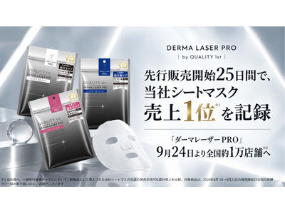 先行販売開始25日間で、当社シートマスク売上1位*¹を記録「ダーマレーザーPRO」9月24日より全国約1万店舗*²へ