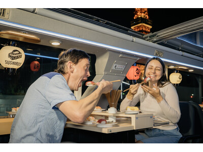 世界初の SUSHI BUS（走る回転寿司店）今週末より東京で運行スタート！！世界中から予約殺到、完売続出のお知らせ！