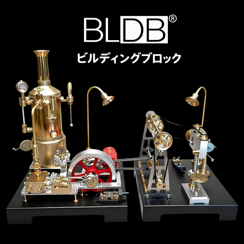 蒸気が回転を生み、灯りがともる。BLDB、RETROL「SE-03」定置式ミル蒸気エンジン・ボイラー組立キットを発売