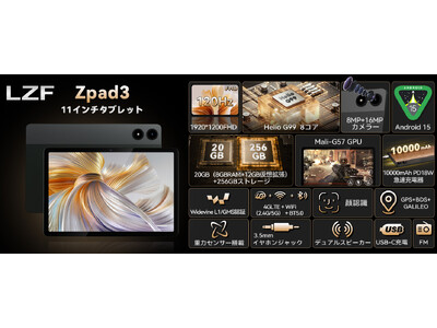 【タブレットセール＋ポイントアップ】楽天限定！11型タブレットが驚きの18,999円！4G LTE、Helio G99、120Hz、20GB 256GB、10000mAh