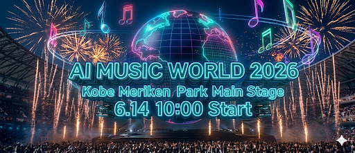 AI体験型ライブイベント「AI MUSIC WORLD 2026」6月14日(日) KOBEメリケンパークメインステージにて10:00～18:00開催