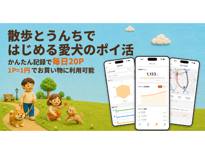 『散歩』と『うんち』で愛犬と毎日ポイ活 ― 「Petcle Log」が散歩のGPS記録に対応、1日最大2...