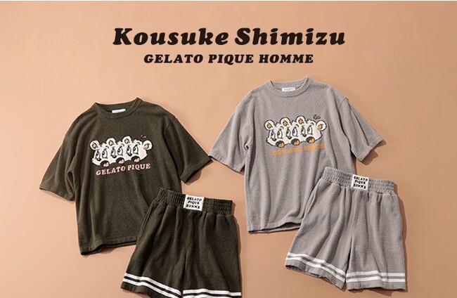 ルームウェアブランド「ジェラート ピケ オム」がアーティスト「Kousuke Shimizu」と初のコラボレーション！キャッチーなワンポイントが目を引くTシャツなど全5アイテムを発売！のメイン画像