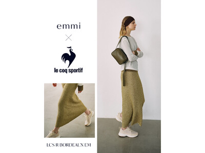 【emmi】le coq sportif最高峰のランニングシューズLCSRシリーズを、emmiらしい柔らかなカラーリングと素材で別注