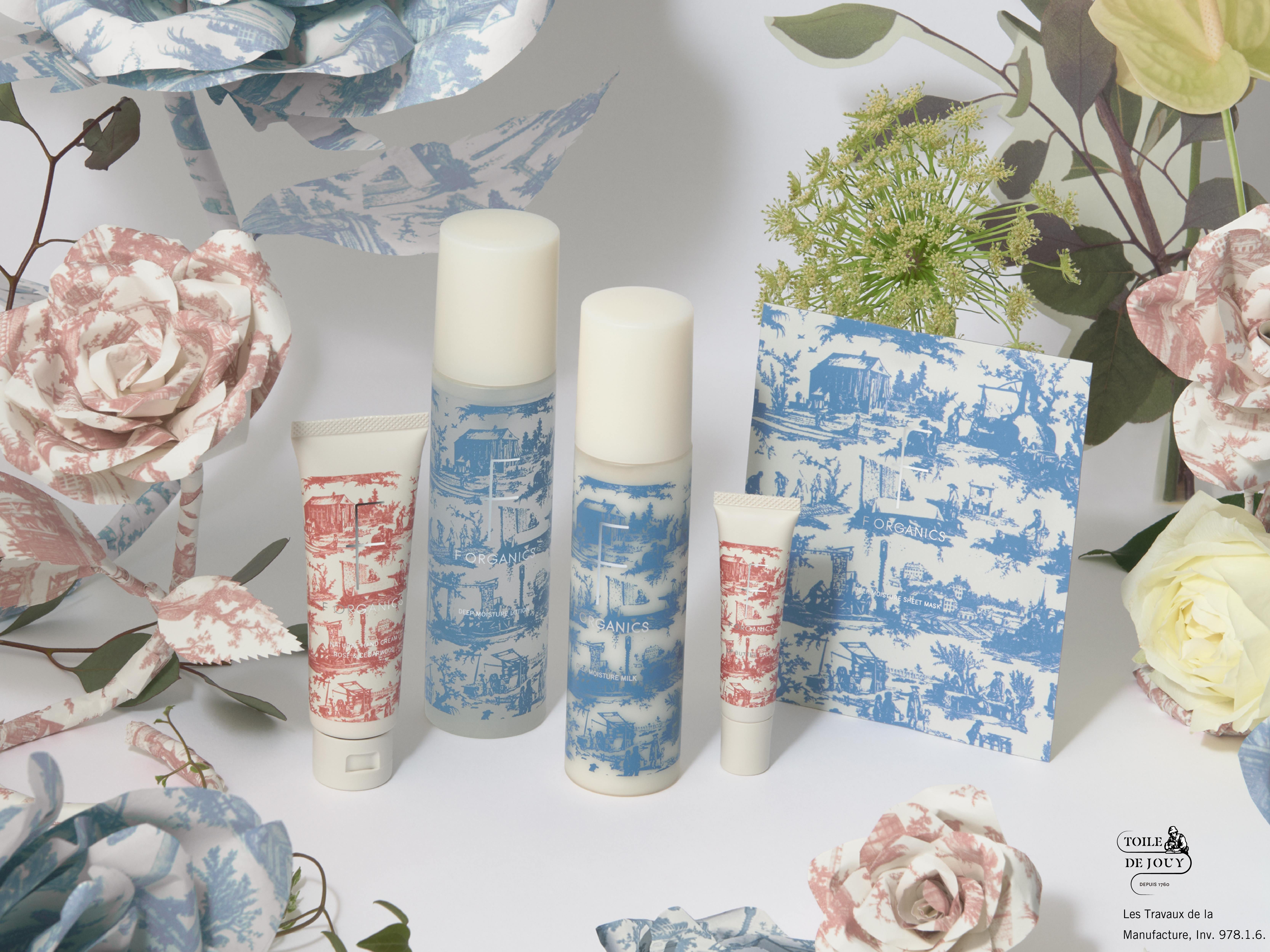 【F ORGANICS(エッフェオーガニック)×Toile de Jouy】フランスの伝統的なテキスタイル“トワル・ド・ジュイ”とのコラボが実現！定番商品が限定デザインで登場＜3月1日(土)全国発売＞