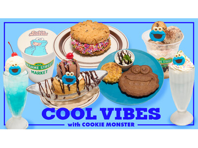【セサミストリートマーケット】暑くなるこれからの時期にひんやりスイーツでクールダウン！「COOL VIBES with Cookie Monster」カフェメニューフェアを開催〈5月16日(金)～〉