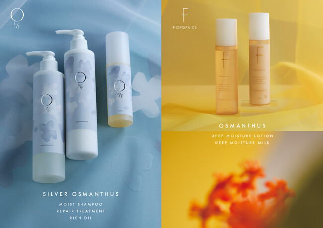 【F ORGANICS/O by F】昨年好評を博した“オスマンサスの香り”の化粧水・乳液が再登場!日本の秋を感じさせる“シルバーオスマンサスの香り”のヘアケアアイテムも新発売<8月2日(土)発売>