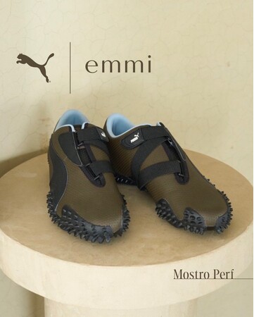 【emmi×PUMA】プーマの名作「Mostro Perf」がブラウン×ブルーの洗練されたemmi別注カラーで登場!<7月10日(木)オンライン先行予約開始>