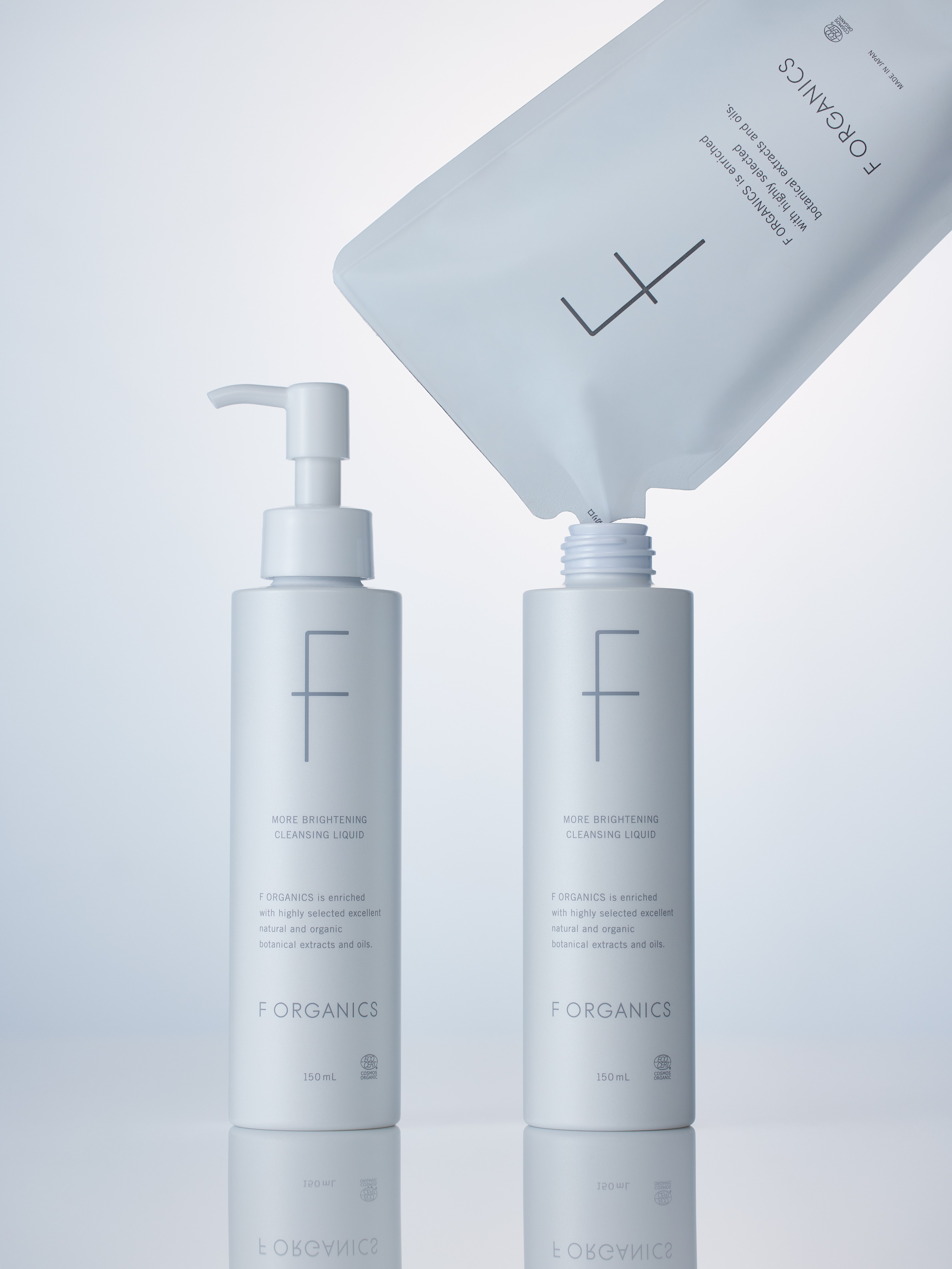 【F ORGANICS(エッフェオーガニック)】人気のクレンジングリキッドに「詰替え用パウチ」が登場！手軽に継続しやすく、環境にも配慮＜9月18日（木）発売＞