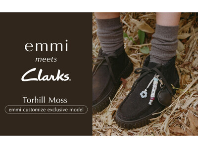 【emmi】Clarksの人気シューズ「Torhill Moss」のカスタムモデルシューズを発売！＜11月20日(木)オンラインストア先行発売＞