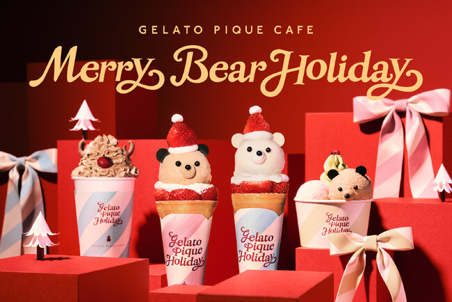 【gelato pique cafe】いちごの帽子をかぶったベアサンタがクレープに！濃厚チーズやオリジナルキャラメルなど冬の味わいを詰め込んだピケカフェホリデー限定メニュー