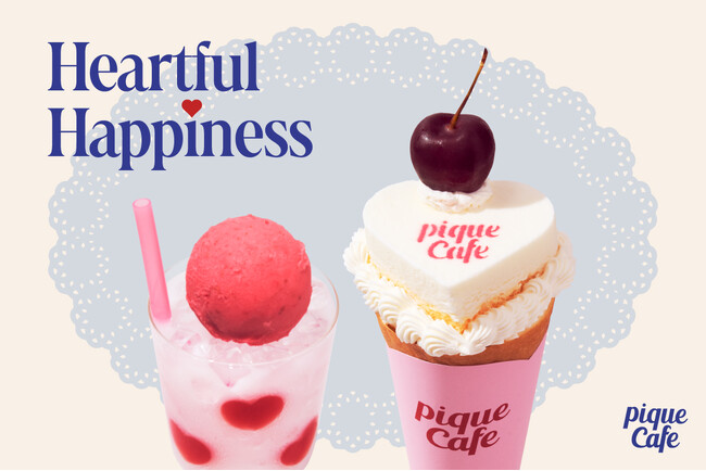 【gelato pique cafe】ハートづくしの “Heartful Happiness” フェアを開催！ハートのレアチーズを乗せたクレープや、ハートゼリーをたっぷり入れたソーダフロートが登場