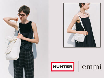 【emmi】英国発のライフスタイルブランド・HUNTERとの初のコラボレーションが実現！emmiのエッセンスを取り入れた、ユーティリティなバッグが2型登場＜7月1日（水）＞