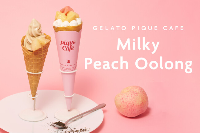 【gelato pique cafe】みずみずしい白桃とウーロン茶のハーモニー“Milky Peach Oolong” フェアを開催!夏にぴったりのクレープとソフトクリームが登場<7月23日~>
