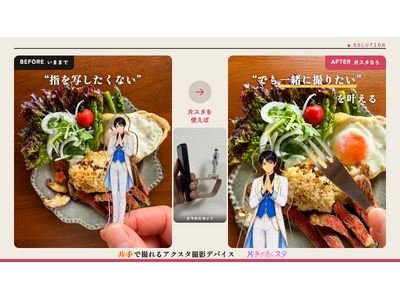 指を写さず、片手でアクスタ撮影　町工場発「片手があくスタ」Makuakeで受付開始