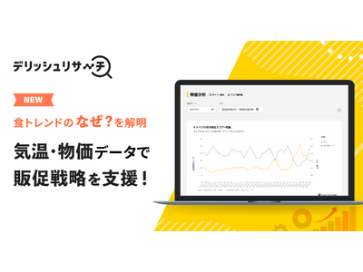 食トレンド分析ツール「デリッシュリサーチ」、 気温・物価データの連携で販促戦略を支援する新機能を搭載!